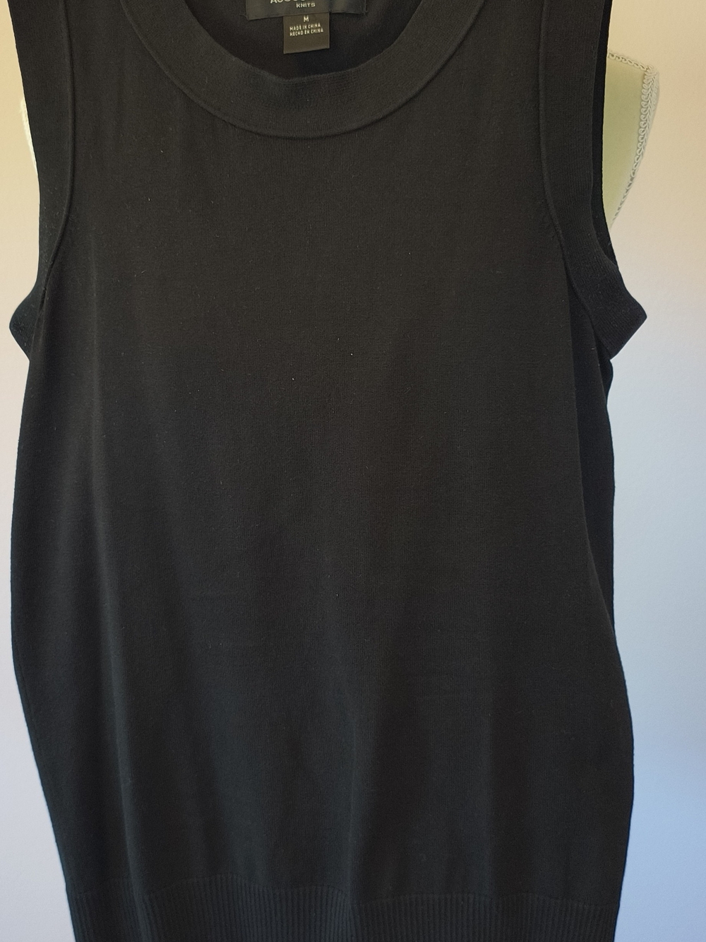 august silk Black Ribbed Crewneck Tank